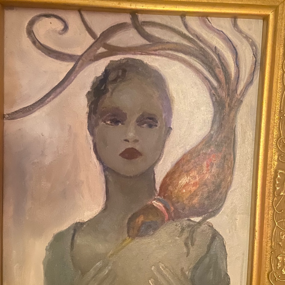 original oil painting, marissa and pheasant’